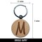 Letter M Uppercase Felt Marker Font Engraved Wood Round Keychain Tag Charm